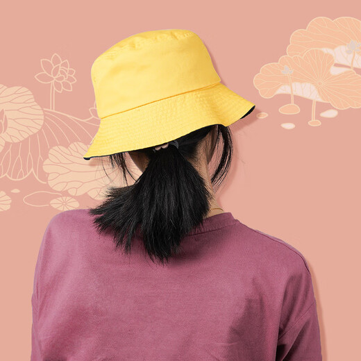 Forbidden City Culture Palais Meow Lotus Fisherman's Hat Sun Sun Hat Travel and Leisure Hat peut être portable des deux côtés Musée Cultural and Creative Birthday Gift One Size (applicable à la circonférence de la tête 58-60 cm)