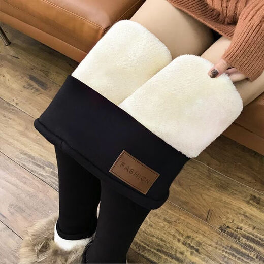 DALEY MODE autumn and winter thickened velvet high-waisted tight leggings for women to wear as outerwear, slimming and slimming, small-leg pants for women, cotton trousers 8-thickened-leather label 3XL 150Jin Jin is equal to 0.5kg to 160Jin Jin is equal to 0.5kg