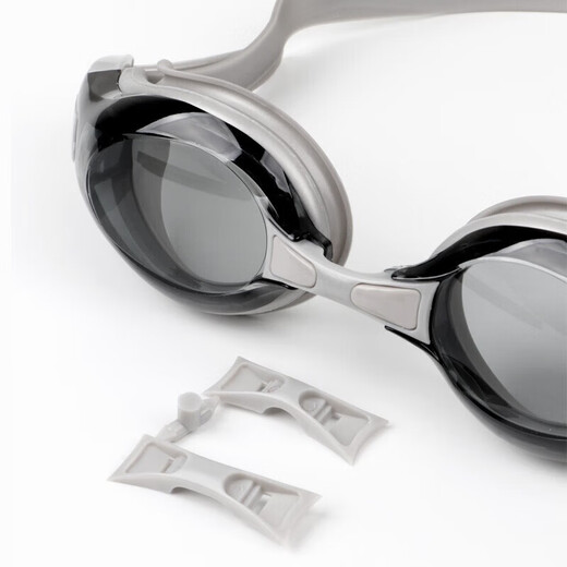 YINGFA swimming goggles HD anti-fog waterproof comfortable training flat light large frame eye protection adult men and women swimming goggles gray