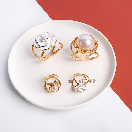 Mays Will silk scarf buckle multi-functional high-end brooch shirt streamer square scarf buckle coat belt windbreaker fixed buckle for women 2 extra large + 2 small 4 pack