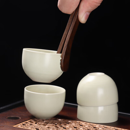 Baijie ebony tea clip, tea cup clip, tea set accessories, non-slip tea cup, tea tweezers, tea ceremony six gentlemen alloy tea clip