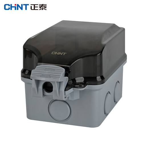 Chint (CHNT) waterproof socket box IP66 surface-mounted flame retardant and waterproof 86-type bathroom toilet switch splash-proof box five-hole 10A+ waterproof box (surface-mounted)