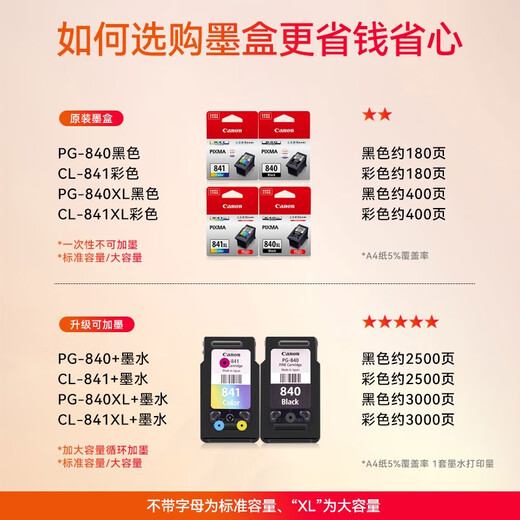 Canon PG840/CL841 Оригинальный чернильный картридж MG3680/3580/3180/MX478/538/398 Оригинал принтера PG -840 Black + Ink [можно добавить - около 2500 страниц]