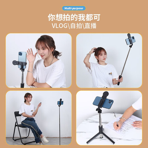 Huizhou Tripod Selfie Stick/Fill Light Selfie Stick Bluetooth Wireless Version Anti-Shake-Verlängerung der 360-Grad-Rotation Video Vlog Outdoor Shooting Stand Travel Selfie Tool [G5 Regular Model] Tripod + Bluetooth Fernbedienung Steuerung