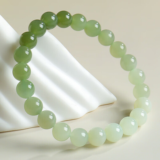 Pure Heart Stone New Year's Gift Hetian Jade Bracelet Light Sapphire Men's and Women's Gradient Clear Water Single Circle Jade Bracelet