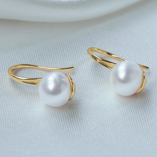 Queen of Pearls S925 Silver 8-9mm Freshwater Pearl Earrings High Heels Ear Hooks Birthday Gifts for Women Holiday Gifts