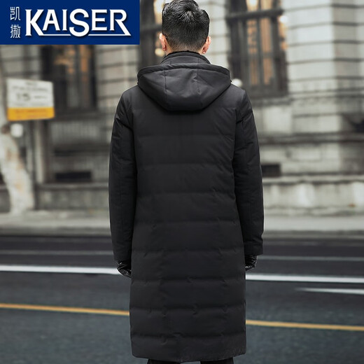 Caeser (Kaiser) Mink Coat Herren 2025 Winter New Down Park Überwindung von Männern, die lange verdickte Windbreaker-Fell integriertes Pelz-Herren-Schwarz-Mantel-Länge 108 xl (175) (geeignet für 120-135 Jin [Jin gleich 0,5 kg]))