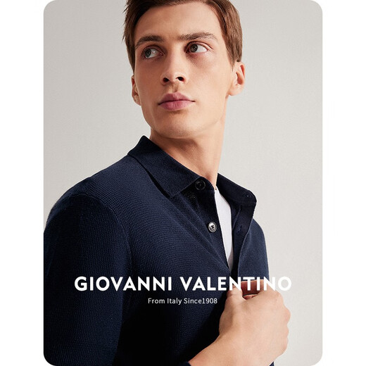 Giovanni Valentino [con cachemira] Cardigan de suéter de punto de omisión de alta gama Camisa base de la piel con suéter de invierno.