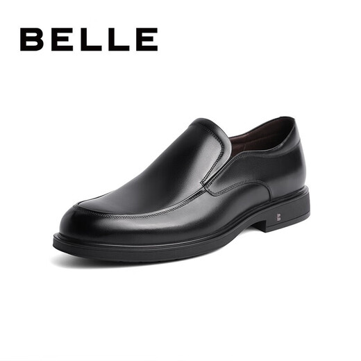 Belle Comfortable Genuine Leather Dress Shoes Men's New Black Round Toe Business Leather Shoes B3GK7CM1 Black 39 (245mm)