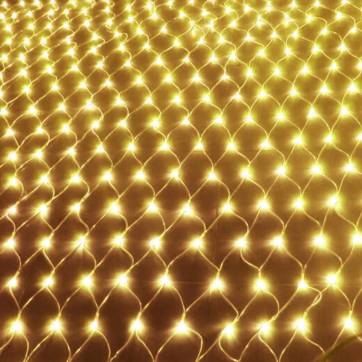 Aiweiyi Light String Fishing Net LED Couleur lumières dans le ciel étoile extérieur étanche boutique de pelouse Flash Light Shopping Mall Spring Festival Decoration Disposition de mariage Couleur chaude 6 * 4 mètres avec bouchon de queue 672 lumières