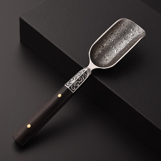 Tea spoon from simple solid wood tea spoon tea spoon single tea art accessories stainless steel kung fu tea set tea can tea spoon ebony stainless steel tea spoon