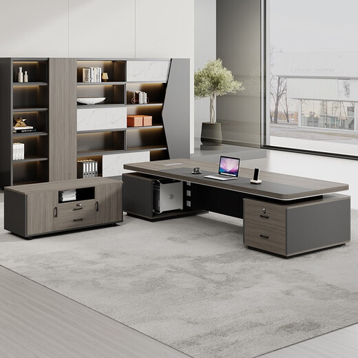 Tongxiang simple and modern president's office desk and chairs, high-end furniture, single executive desk, manager desk combination, boss desk 2*0.8 boss desk (no side cabinet) + boss chair