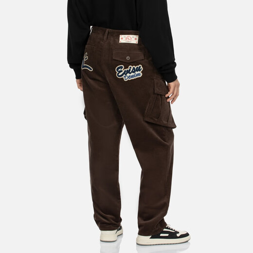 Evisu Herren kleine Möwe bestickte Cordhosen 2eAHTM3PT1047Rxcd Dark Coffee 28