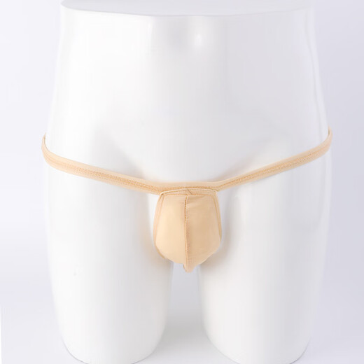 Men's underwear, abnormal men's ice silk thong, trendy men's sexy U-convex large bag summer low-waist breathable T-pants red