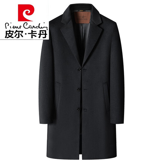 Pierre cardin winter medium-length cashmere woolen coat men's over-knee high-end middle-aged business suit wool jacket knitted navy blue 826 long 170 sizes [recommended 100 Jin [Jin equals 0.5 kg]-125 Jin [Jin equals 0.5 kg]]