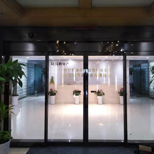 Гуанчжоу распашная электрическая стеклянная дверь Huadu электронная раздвижная стеклянная дверь Qingyuan рама из нержавеющей стали стеклянная дверь светло-серого цвета