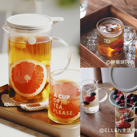 Buydeem Glass Teapot Office Tea Maker Filter Teapot Home Teapot Glass Pot High Temperature Resistant Tea Water Separation Teapot 500ml