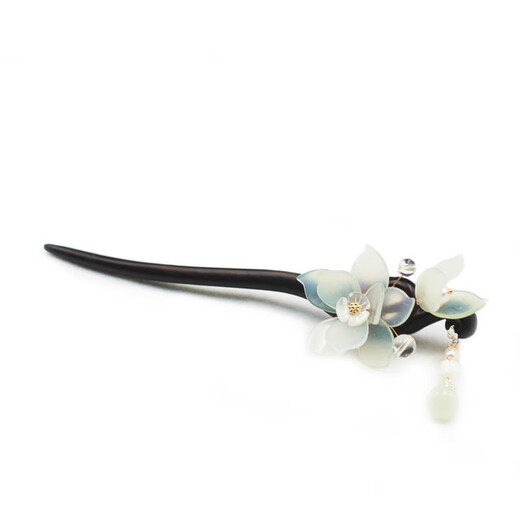 Mengyi ebony hairpin handmade jade hairpin Hanfu costume Xiu jade ancient style magnolia classical hairpin tassel step shake Xiu jade + high-end packaging. Can be engraved