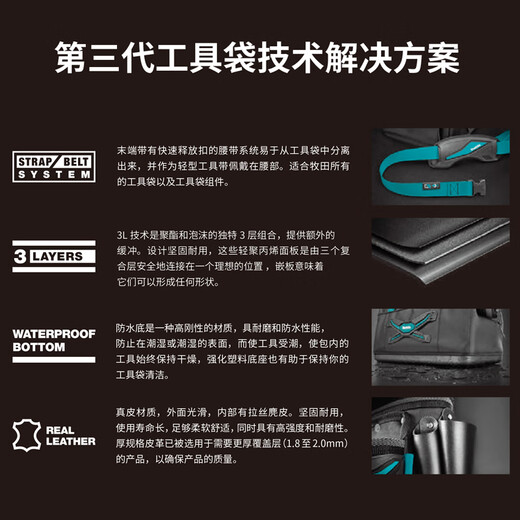 Makita Tools (Makita) Werkzeugbeutel importiert Sanitär und Elektriker Wartung Multifunktionaler Taille kleiner Hangsbeutel Aufbewahrungsbeutel-Werkzeugbeutel Elektriker Tasche E-15279
