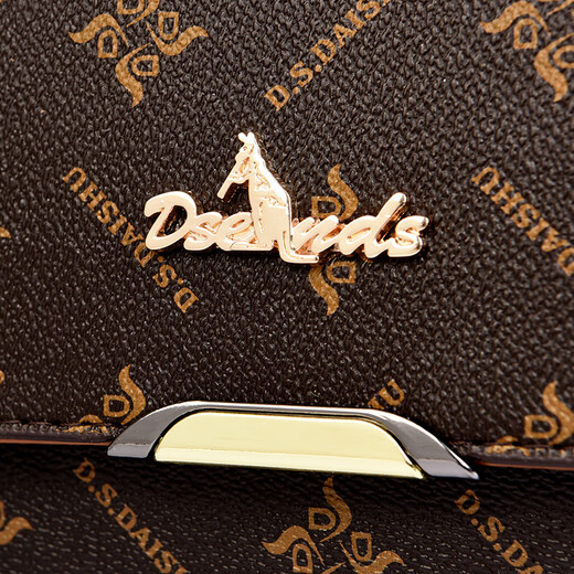 Kangaroo Kara's birthday gift for girlfriend and wife 2025 new women's shoulder crossbody bag small bag brand light luxury women's bag brown with apricot (gift box + hand bag + card holder)