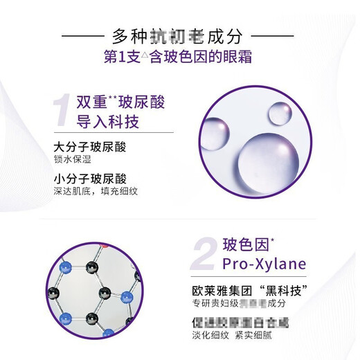 L'Oreal Purple Iron Eye Cream, lighten dark circles, fine lines, lighten eye bags for men and women, purple iron eye cream 30ml
