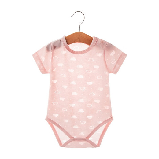 Kordear (Cordear) baby summer clothes for boys and girls, triangle harem clothes for newborns, thin short-sleeved fart-covering clothes, crawling clothes, light pink 80cm (size is too small, take one size larger)