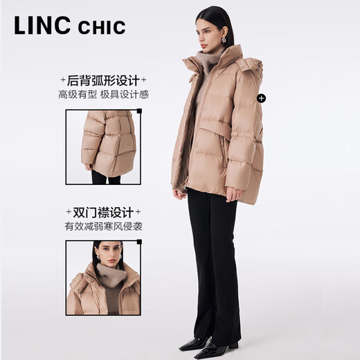 金羽杰冬季美拉德加厚保暖羽绒服女中长款宽松新潮超轻面包服Y23802221