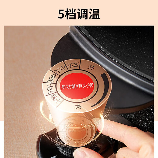 Joyoung 5L capacity 1600W high power hot pot special pot electric hot pot electric wok medical stone color coated non-stick electric cooking pot HG50-G512