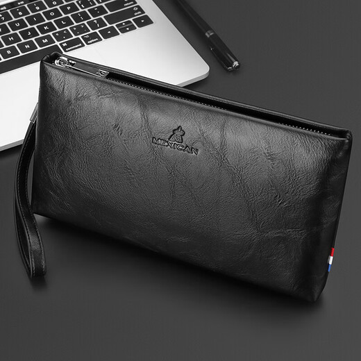 Vogelscheuche Herren Handtasche große Kapazität Kupplungsbeutel Mehrfachkartenumschlagbeutel Zipper Handgrabung Tasche Hand Clip Wallet Geburtstagsgeschenk