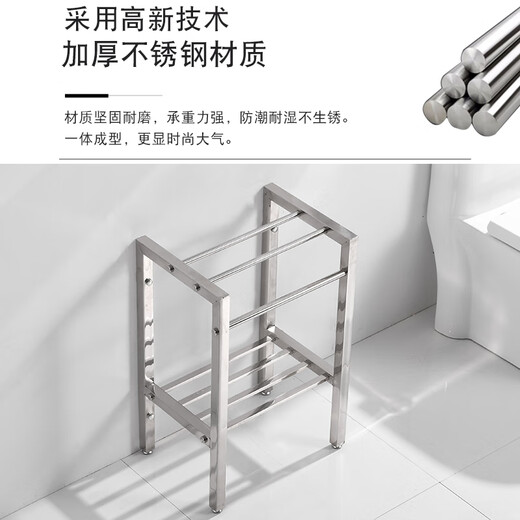 小户型简易洗手盆套装阳台陶瓷不锈钢支架落地式洗脸盆卫生间洗漱 4837cm盆+支架+下水