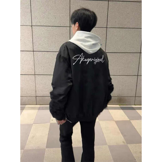 7 high-quality bomber jackets for men in spring, autumn and winter, new American retro high street fashion brand loose baseball uniform jackets for men TMZXF-W648 black XL