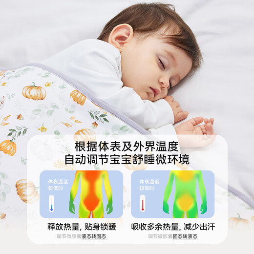 YEEHOO baby sleeping bag quilt newborn baby quilt 7A antibacterial newborn baby quilt warm, jump-proof, windproof and breathable Camellia Pumpkin-Four Seasons Recommended 18-22 90x90cm