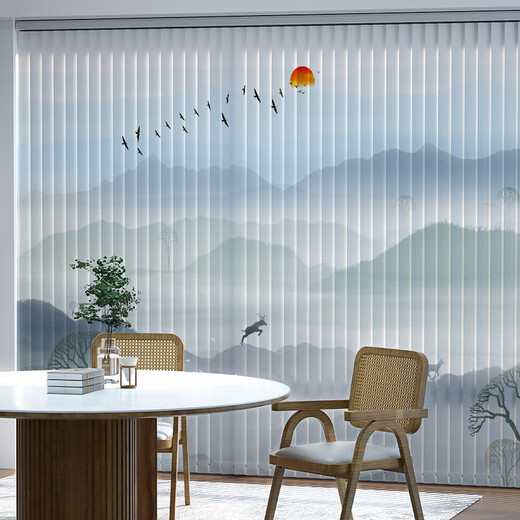 SHIXUAN printed vertical blinds, fragrant, semi-blackout 1 square meter