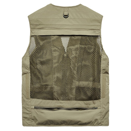 JP Spring, summer and autumn thin men's vest multi-pocket quick-drying mountaineering photography jacket 9898 9898 khaki XL (suitable for 140 Jin [Jin equals 0.5 kg]-155 Jin [Jin equals 0.5 kg])