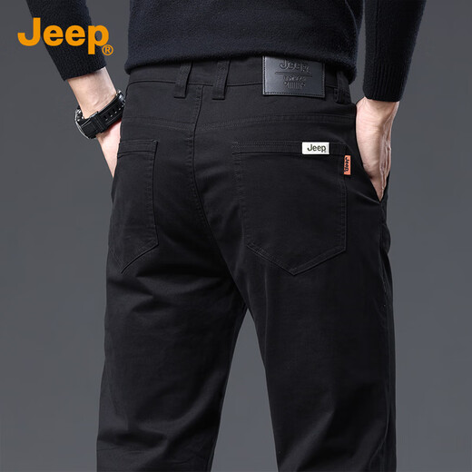 JEEP Jeep high-end men's casual pants men's 2026 spring business loose straight pants pure cotton trendy brand long pants men's pants