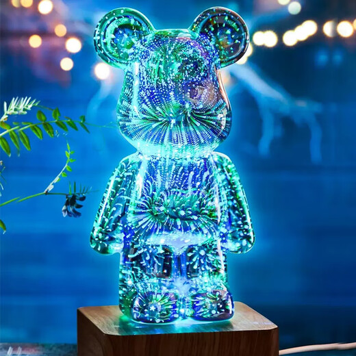 Halodon (Halodn) Valentinstag Geschenk Bunt leuchtend gewalttätiger Bärenlampe Ornament Girl's Birthday Girlfriend 520 Paar Geschenk romantischer Bär [Farbbox Verpackung, farbenfrohes Dimmen]