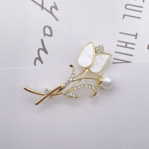 QUAMER women's suit brooch rose high-end summer luxury suit women's corsage brooch 4119A gold