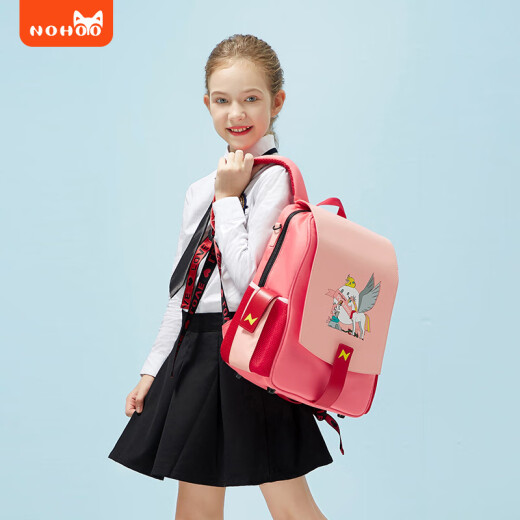 NOHOO primary school students' schoolbag, spine protection and burden reduction, 1-3 grade children's female backpack, multifunctional large capacity three-in-one NHZ021-9 pink