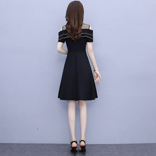 Weiluoxuan (Weiluoxuan) 2025 Vestido nuevo de verano para mujeres con volante de malla de malla empalmante de temperamento de lujo de moda que cubre el vientre 6231 color de imagen 4xl recomendado 160-180Jin [Jin equivale a 0.5 kg]