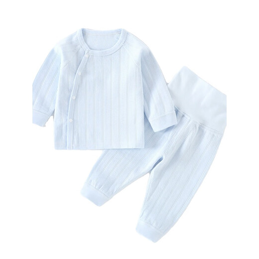 Disney baby underwear set pure cotton high waist belly protection baby autumn clothes and autumn pants split pajamas spring and autumn boneless base to keep warm light green upgrade 16837 boneless underwear cover 66 cm Recommended 10-14 Jin [Jin equals 0.5 kg]