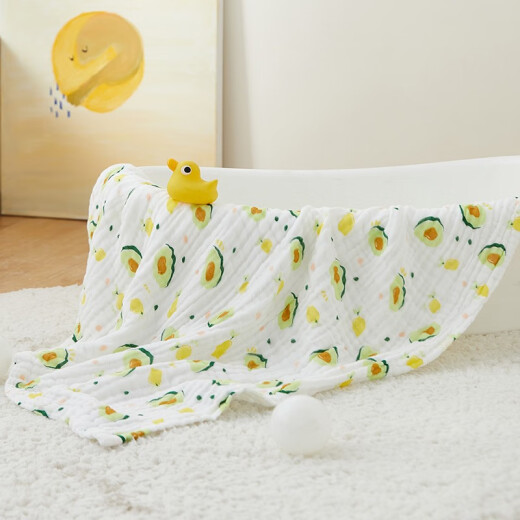 WELLBER 6-layer cotton soft baby gauze bath towel, male and female baby bath towel, blanket, newborn child home textile large towel blanket 105X110CM avocado