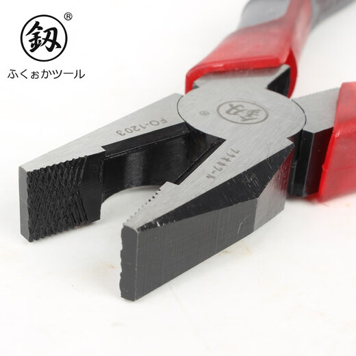 釰福冈工具 钢丝钳工业级老虎钳子大力钳断线钳工具 8寸 FO-1203
