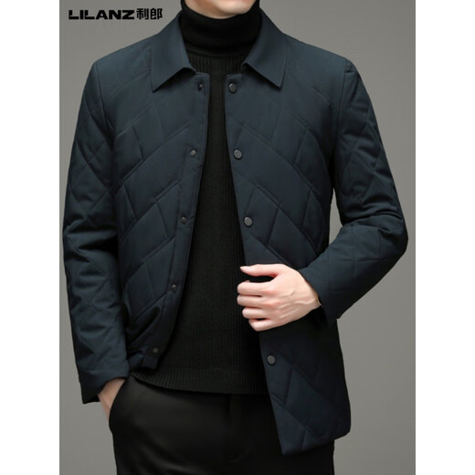 Lilang cotton-padded jacket autumn and winter light and warm cotton-padded jacket business men's stand-up collar middle-aged and elderly jacket cotton down jacket Astaxanthin 175/L