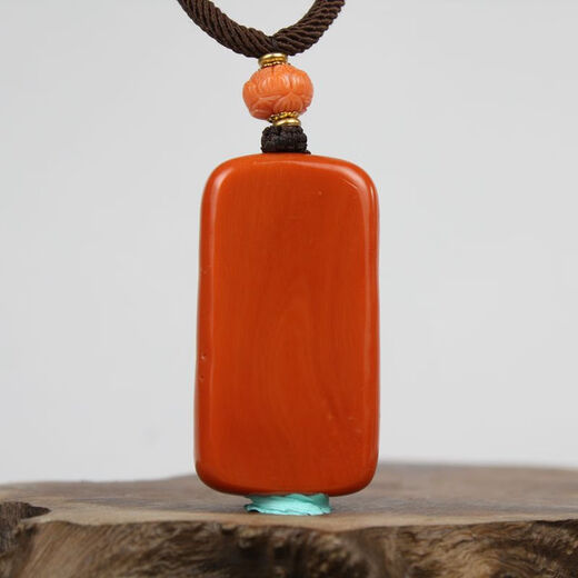 Classic natural deep sea coral organic gemstone exquisitely carved Guanyin pendant