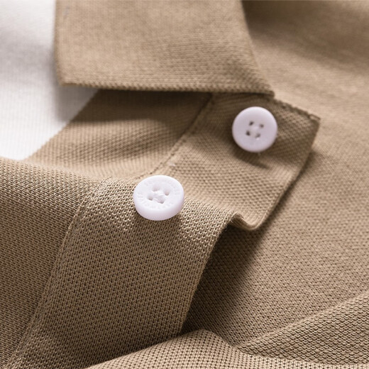 
Seven Wolf Short Sleeve T-shirt Men's Mercerized Cotton POLO Base Shirt Men's Summer Pure Cotton Vertical Stripe Short T Men's Fashion Top 701 (Khaki)-Pure Cotton 175/92A (XL)
