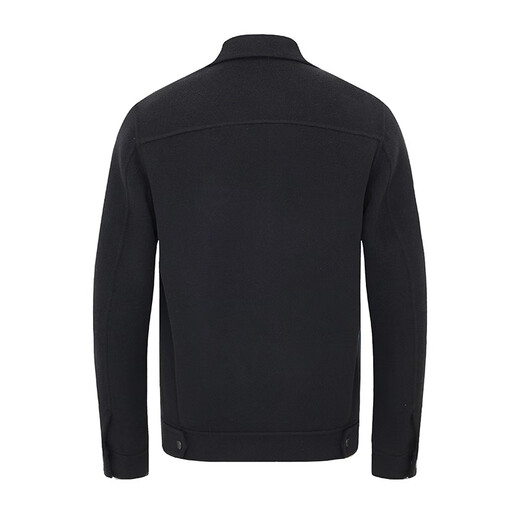 Navigare Italian small sailing pure wool jacket men's autumn and winter warm coat lapel fashion men's short woolen coat dark night black M /48