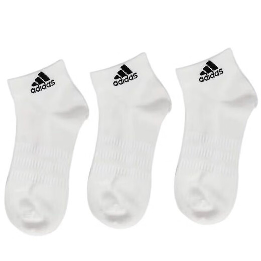 adidas\阿迪达斯袜子男袜女袜 2024新款棉袜吸汗透气防臭运动袜休闲袜足球袜 DZ9435三双白色 L（43-46码）