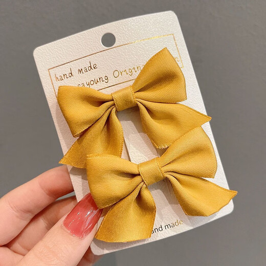 
Princess Haiyiduo children's bow hair clip internet celebrity floral style girl hair breaking artifact little girl elegant and does not hurt hair card 9272A yellow hair clip 2 piece set