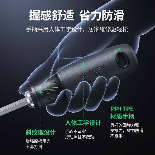 Green Union screwdriver cross one-word two-in-one strong magnetic small screwdriver industrial grade super hard screwdriver screwdriver set tool S2 super alloy + strong magnetic adsorption