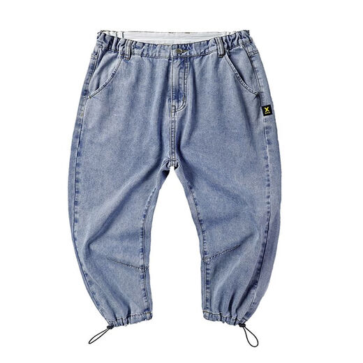 Cotton Meixuan Big Pantals épais jambes pour garçons jeans décontractés en vrac automne et hiver de taille extra-large jeans hommes plus gras et plus large 9902 Craves gris ceinture 28 adapté à 90-100 Jin [Jin est égal à 0,5 kg]